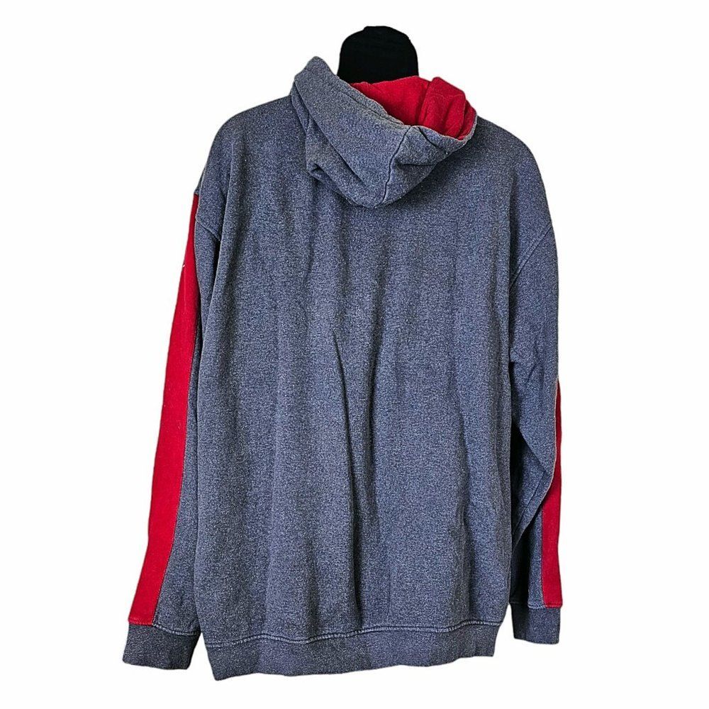 Vintage Men's U.S. Polo Assn. Gray Hoodie Sweatshirt Color Block Sleeve Size 2XL - Picture 2 of 5